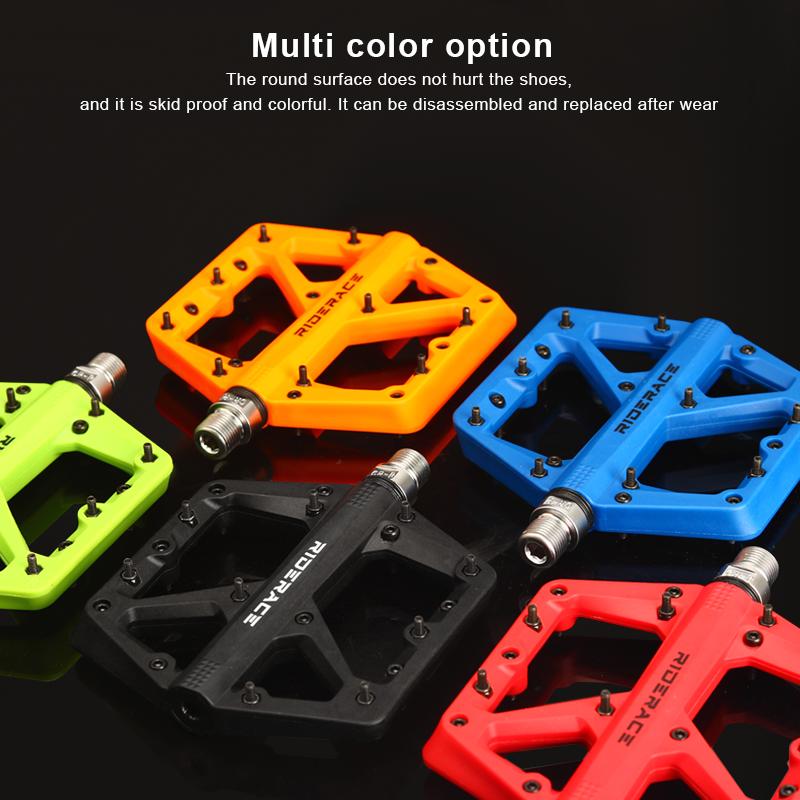 Bike Pedals Nylon Sealed Bearings Road BMX MTB Mountain Bicycle Wide Flat Platform Ultralight 9/16 Inch Non-Slip Cycling Parts