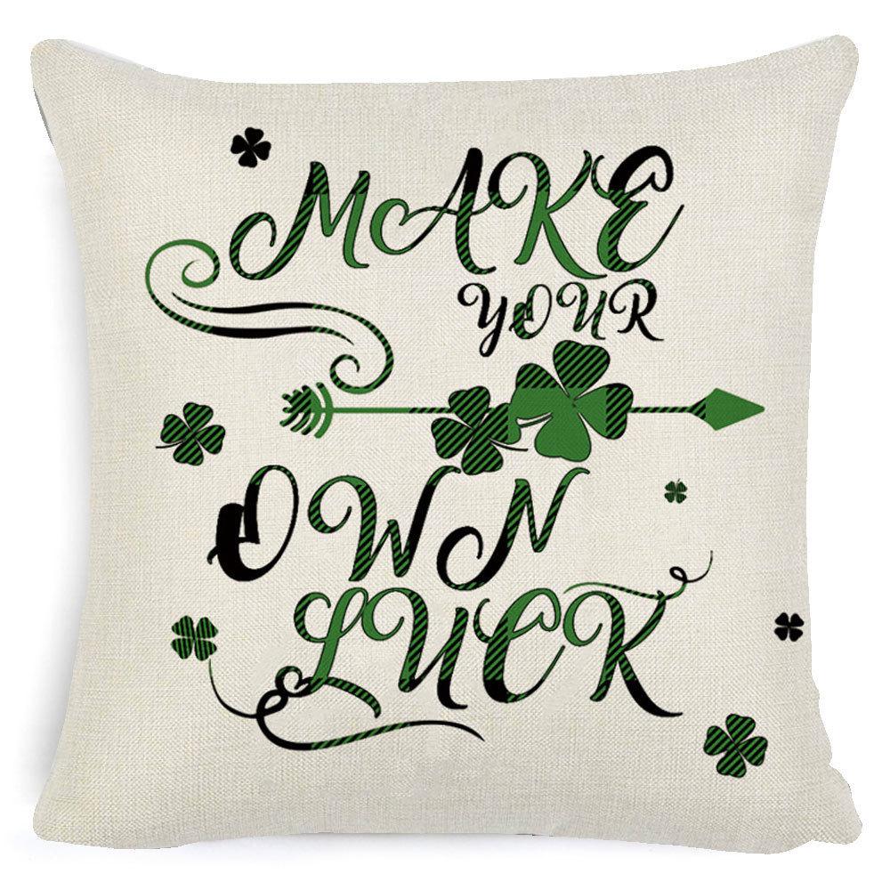 St. Patrick's Day European Holiday Four-leaf Clover Cushion Pillow Case Office Lumbar Support
