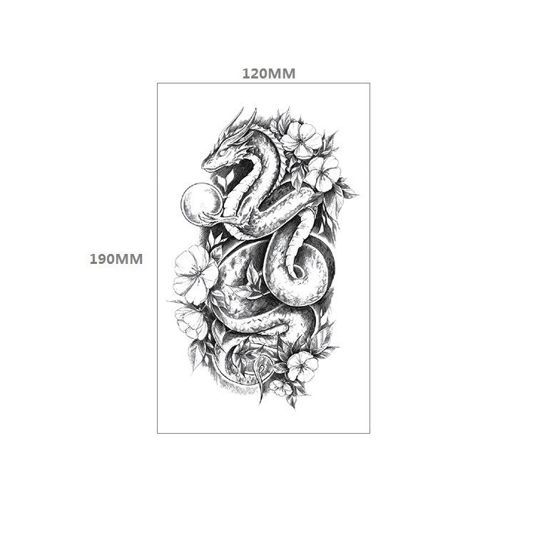 Animal Tattoo Sticker Tiger Head Wolf Head Geometric Shape Wind Set Water Transfer Flower Arm Sticker
