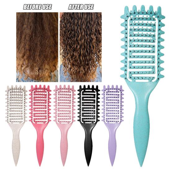 Curl Defining Hair Brush Vented Scalp Massage Air Cushion Comb Curly Hair Shaping Styling Detangling Brush Women Hairdressing Tool