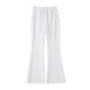 Весна Осень Новые Модные Расклешенные Брюки для Женщин Высокая Талия Slim Fit Однотонные Повседневные Спортивные Штаны