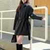 2025 Осень Зима Свободное Винтажное Элегантное Пальто Женское Повязочное Дизайн Ретро Пальто Харадзюку Женское Теплая Уличная Шикарная Одежда