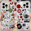 Иллюстрированный светоотражающий камлотный лазерный чехол для телефона iPhone 16 15 14 13 12 11 Pro Max XR XS X 8 7 6S 6 Plus SE 2020 2022 Чехол Funda