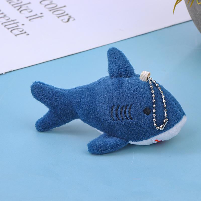 Милый мультяшный фаршированный плюшевый кулон в виде акулы, брелок, кольцо, кукла, игрушки для детей, подарки