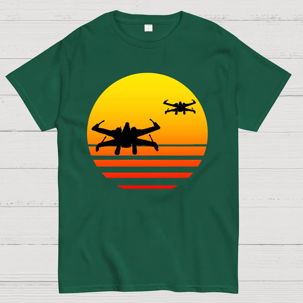 Tie Fighter Sunset Geeky T-Shirt
