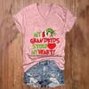 Hot selling 3D digital printed T-shirt for spring and summer, women's V-neck slim fit comfortable versatile top 3418 KTB