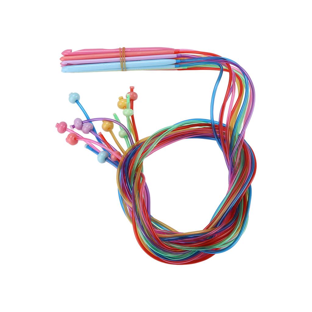 12Pcs Crochet Hooks 1.2meters Afghan Carpet Plastic Knitting Tools for Household Weaving