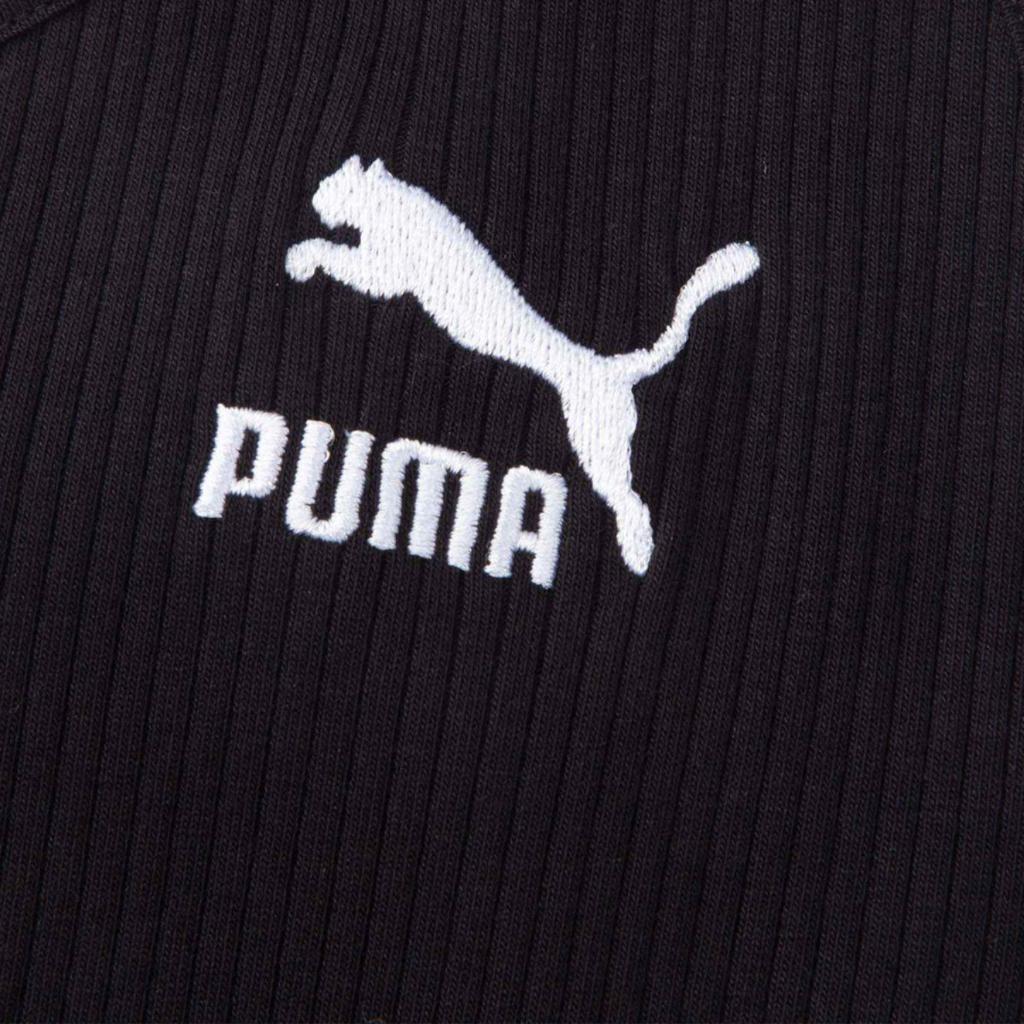 Puma Ribbed V-Neck Sleeveless Dress Women Dress Black 630530-01