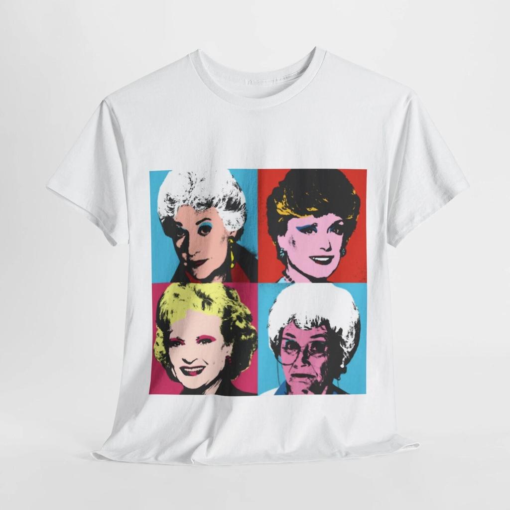 T-Shirt Golden Sleeve Gift for Men Warhol Girl Girls Women Boy Family Friend Uni