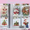 Static Christmas Cling Sticker Snowman Christmas Tree Decor Set Display Festive
