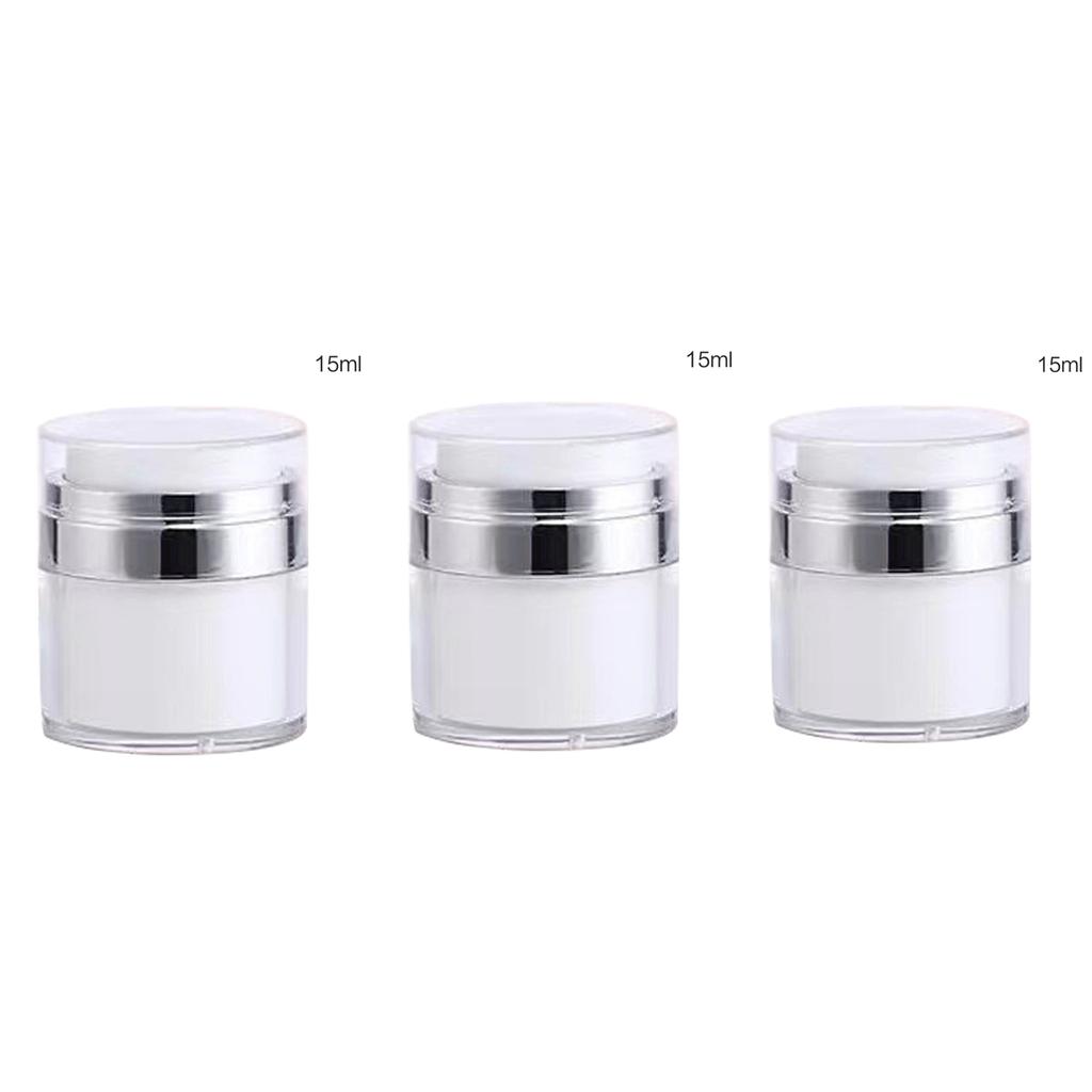 15/30/50g Empty Airless Pump Jar Refillable Acrylic Cream Bottle Vacuum Bottle Portable Container Makeup Lotion Cosmetic