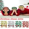 Number 2026 Christmas Glasses Xmas Party Funy Photobooth Props Eyeglasses Frame New Year Kids Gift Home Supplies