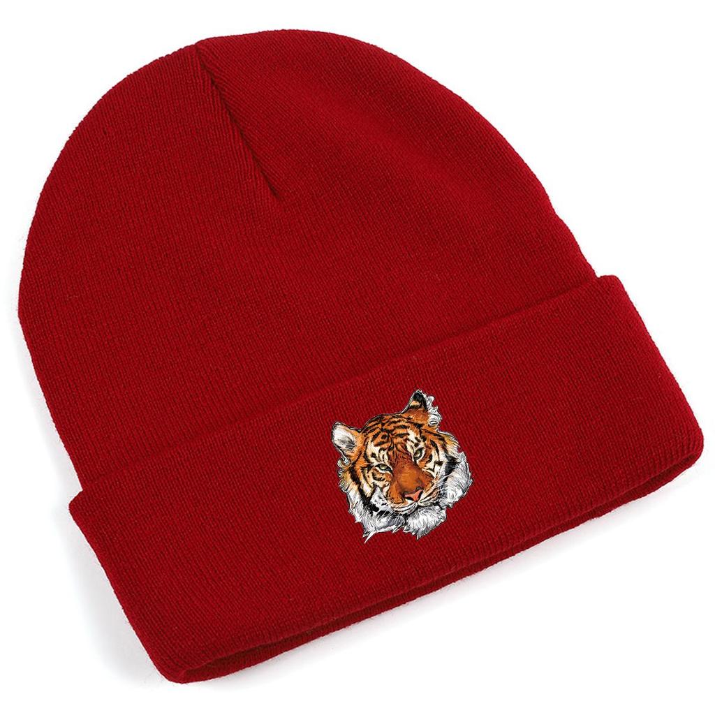Realistic Tiger Knit Hat, Cozy Windproof Warm Elastic Beanie, Perfect For Cold Weather