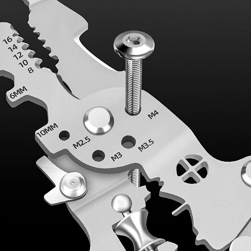 1Pcs Multifunctional Foldable Wire Stripper Crimper Cable Cutter Pliers Electrician Cable Cutting Wiring Pulling Stripping Tools