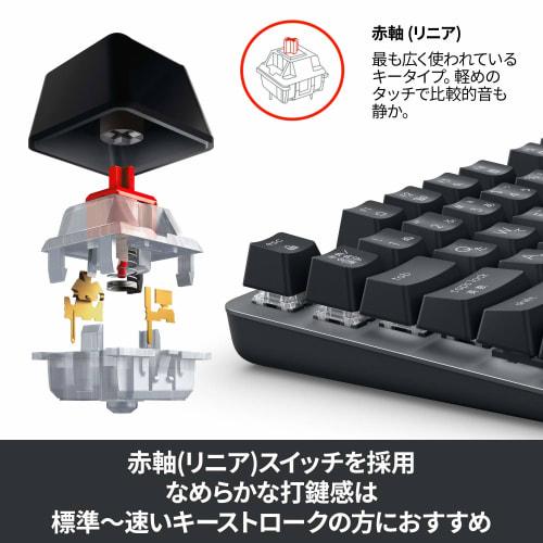 Logitech K835GPR Wired Mechanical Keyboard Red Axis Linear Tenkeyless Compact Graphite Windows Surface K835