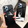 Милый чехол для телефона с астронавтом для Iphone 14 13 11 12 Pro Max Mini Xs Xr X 7 8 6s Plus Se 2022, роскошный чехол из закаленного стекла Fundas