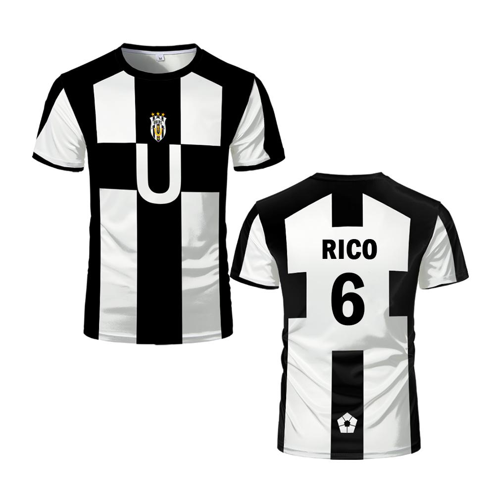 2025 Футболный мотив на пять человек VL Реплика Футболка Аниме Ubers Blue Lock Футболки с полной печатью BAROU Футболка с коротким рукавом для косплея Uber для мужчин