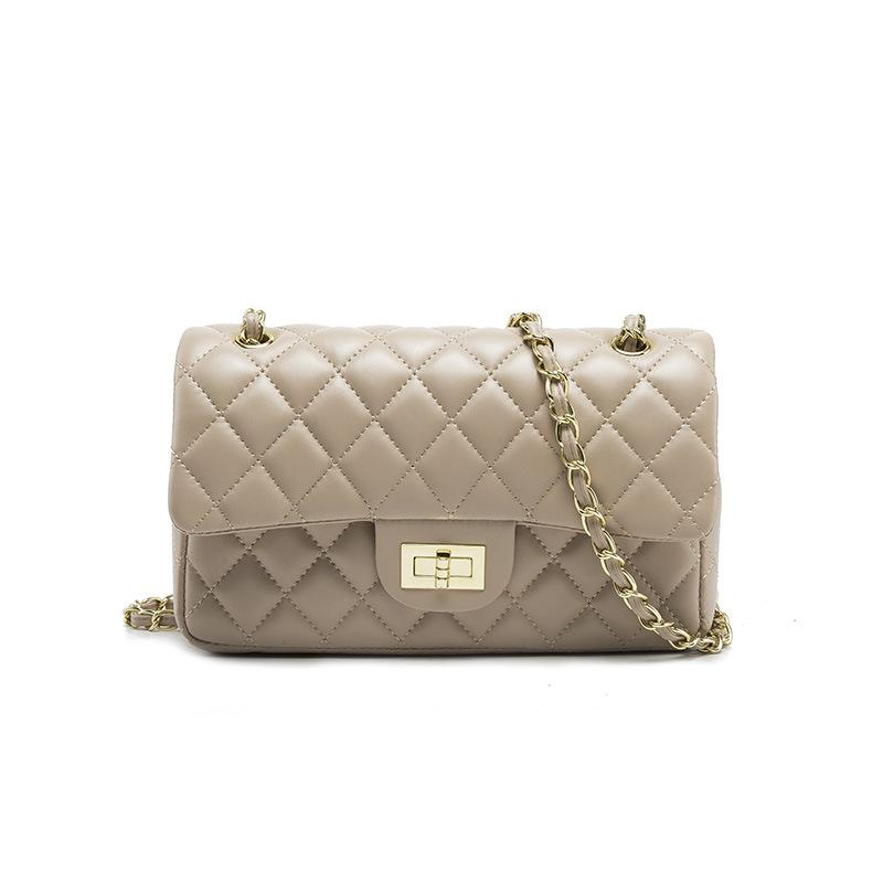 Bag Women'S Shoulder Chain Bag Small Fragrant Wind Rhombus Small Square Bag Solid Color