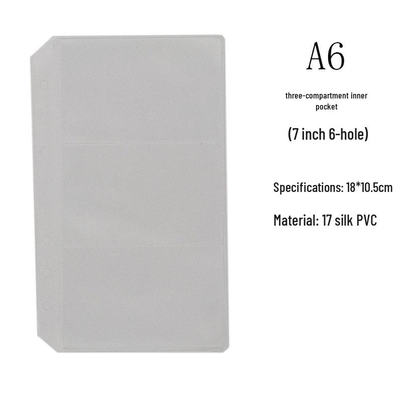 Бюджетный планер формата A5A6 со сменными внутренними листами, карманом на молнии, разделителями, 7-дюймовыми 6-отверстными вкладышами и английскими наклейками.