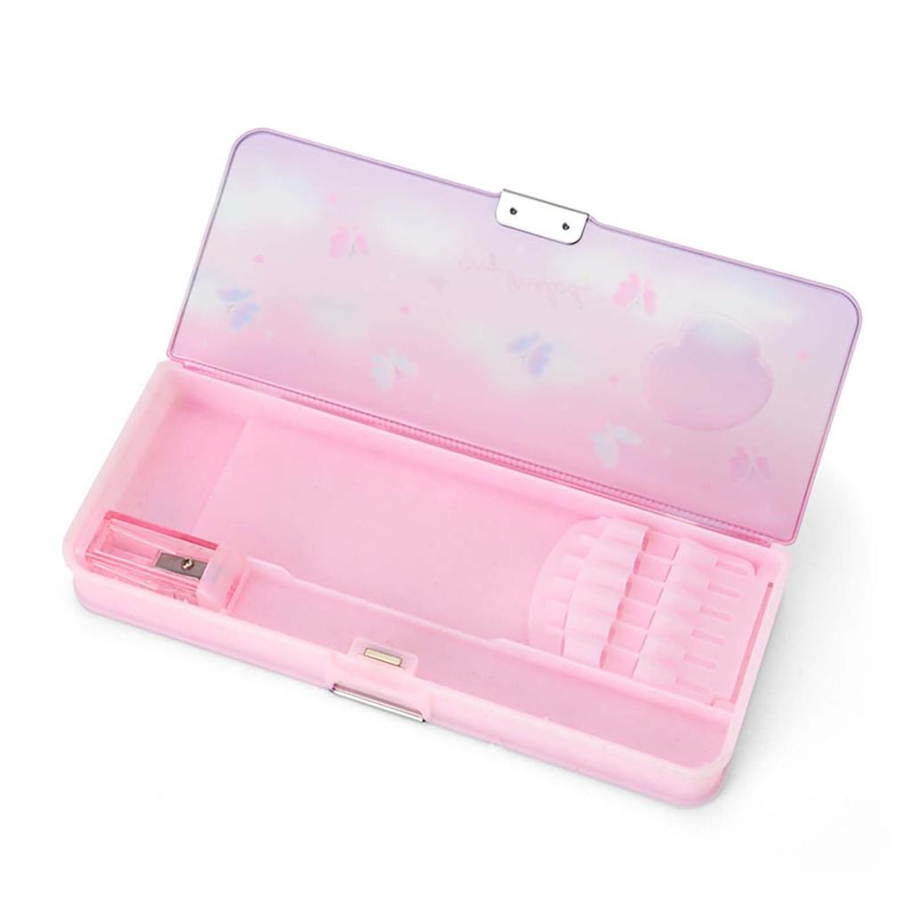 Sanrio My Melody Pencil Opening Holds 6 Includes Mini Sharpener and Name 264962 Double-Sided Case, Double-Sided Type, Pencils, Space,