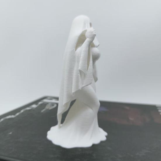Yangyizhi 3D-печатная статуэтка-украшение 'Призрачная невеста' на Хэллоуин, женская фигурка со стабильным основанием, декоративная минималистичная жуткая фигурка для современного