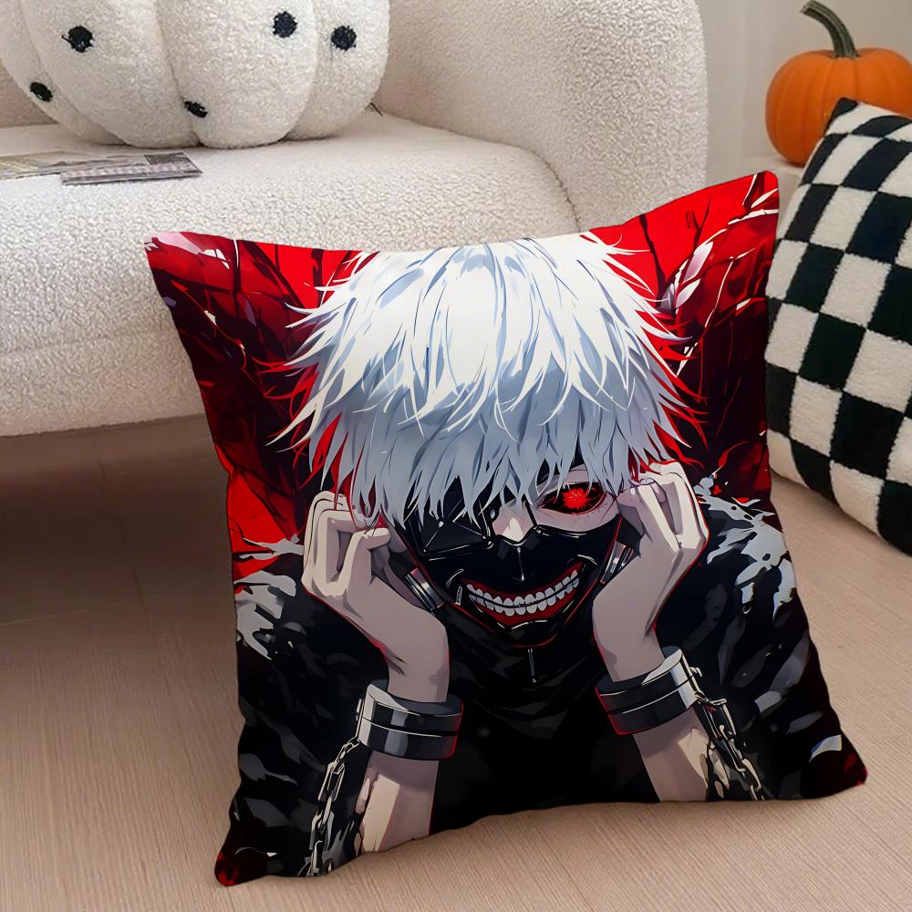 Grim Haunting Tragic Anime TTokyo Ghoul Cushion Cover Throw Pillow Cover Hidden Button Durable Polyester Chair Cushion