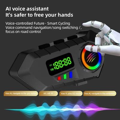 Мотоциклетный шлем Гарнитура Bluetooth 6.0 FM-радио Водонепроницаемый ЖК-дисплей Система связи для мотоциклистов