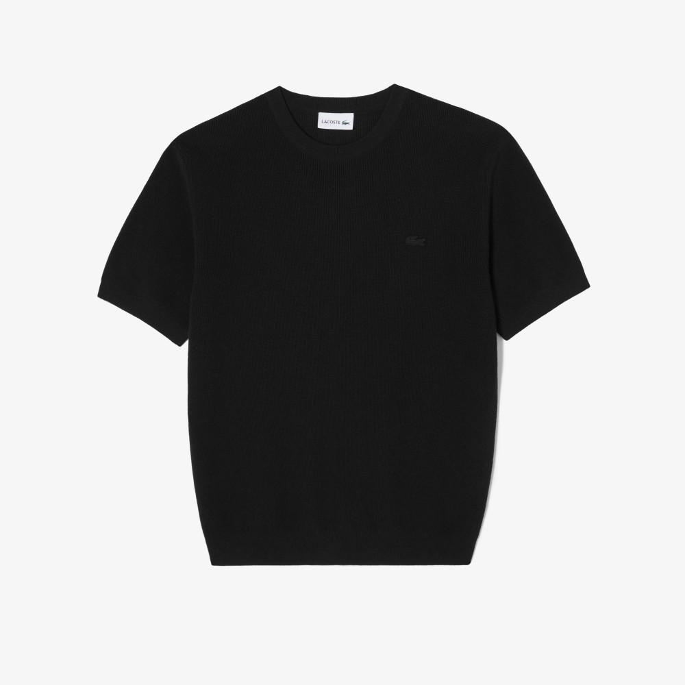 [Lacoste] Men's Short-sleeve Ribbed Crew Neck Pullover AH827E-56G031