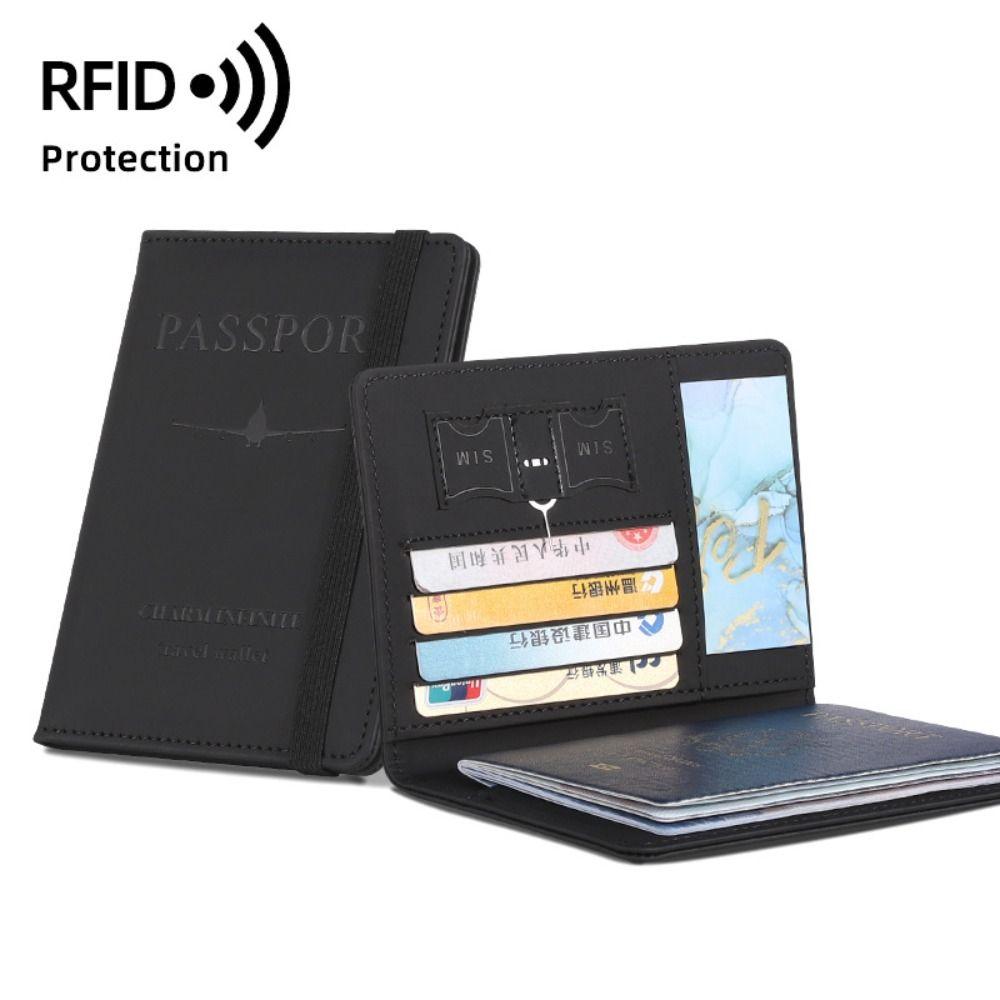Travel Wallet PU Leather Passport Holder Passport Package PU Passport Clip  Man Women