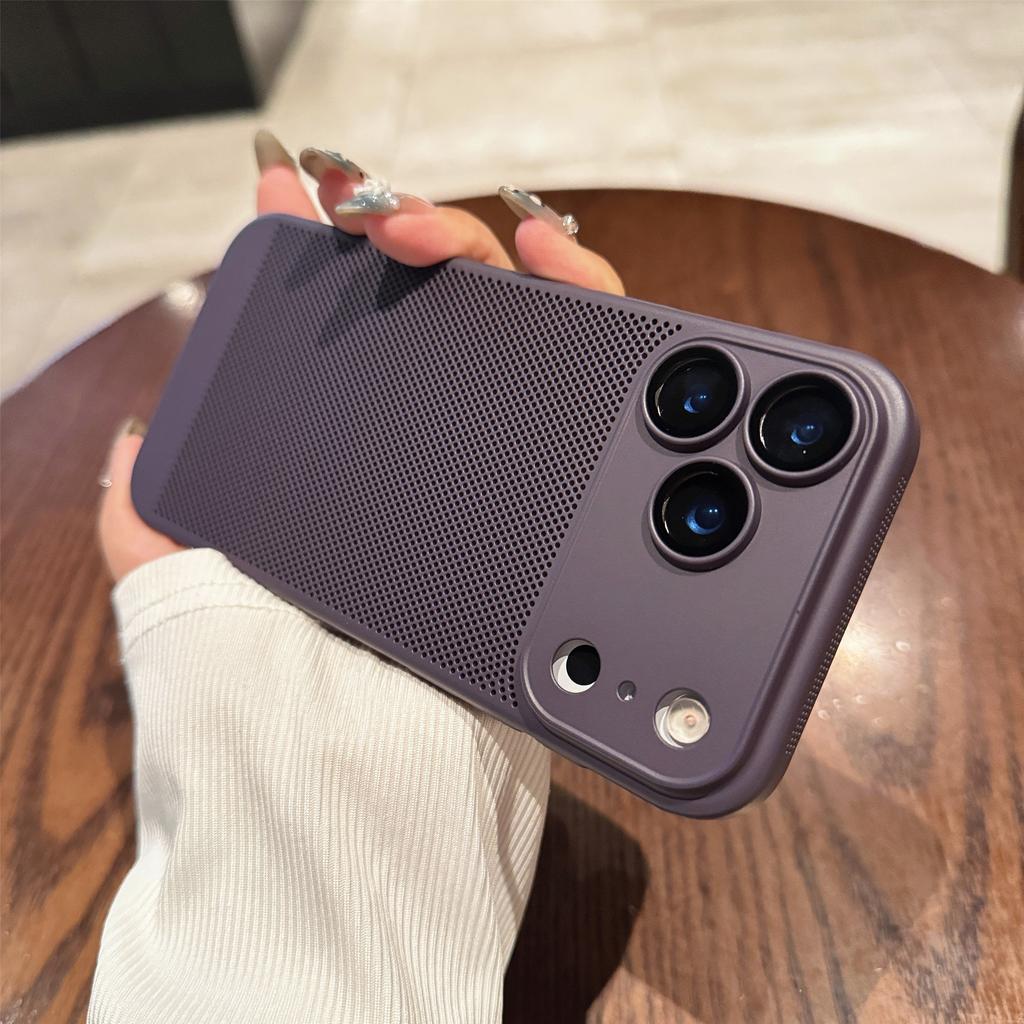 Матовый охлаждающий корпус-сетка с защитой от перегрева для iPhone 17 Air 16 16E 15 14 13 12 11 Pro Max Plus, Жесткий чехол с защитой стеклянной линзы