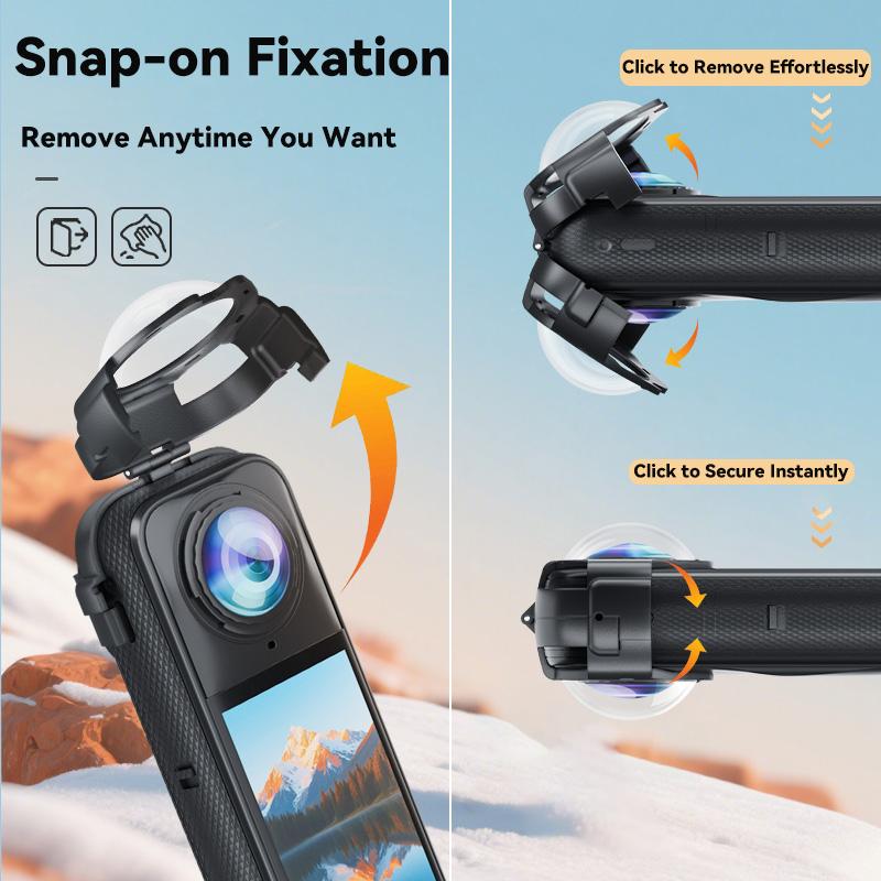 Защита объектива для Insta360 X5 Защитная крышка объектива из оптического стекла для Insta 360 X5 Съемные аксессуары против царапин