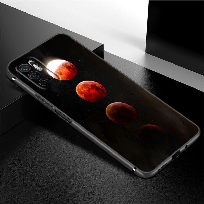Чехол для телефона с изображением луны, звезд и космонавта для Xiaomi Redmi Note 11 10 9 8 Pro 11T 5G 10T 10S 9S 9T 9i 9C 9A 8T, мягкий черный чехол из ТПУ
