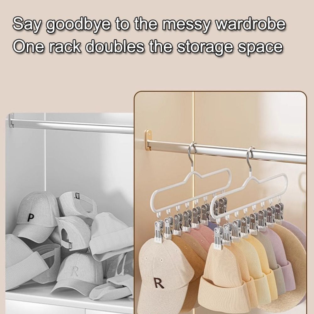 Windproof Clothes Drying Rack 8 Clips Hat Rack New Clothes Hanger  for Home Dormitory