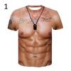 Мужская мода лето футболка с круглым вырезом и коротким рукавом 3D принт мышц уличная одежда топ
