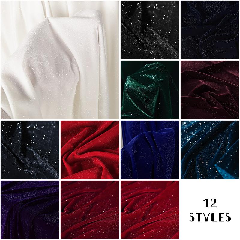100x140 см Блестящая Бархатная Ткань «Звездное Небо» Мягкая Гладкая Яркая Шелковая Ткань Бархат Для Шитья DIY Платья Велюровая Одежда Костюм