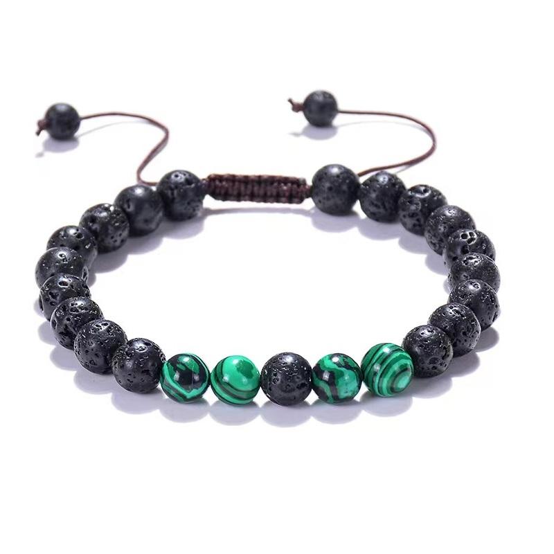 Luxury Natural Lava Stone Bead Bracelet Men Women Simple Handmade Adjustable 8mm Stone Bead Bracelet For Men Women Jewelry