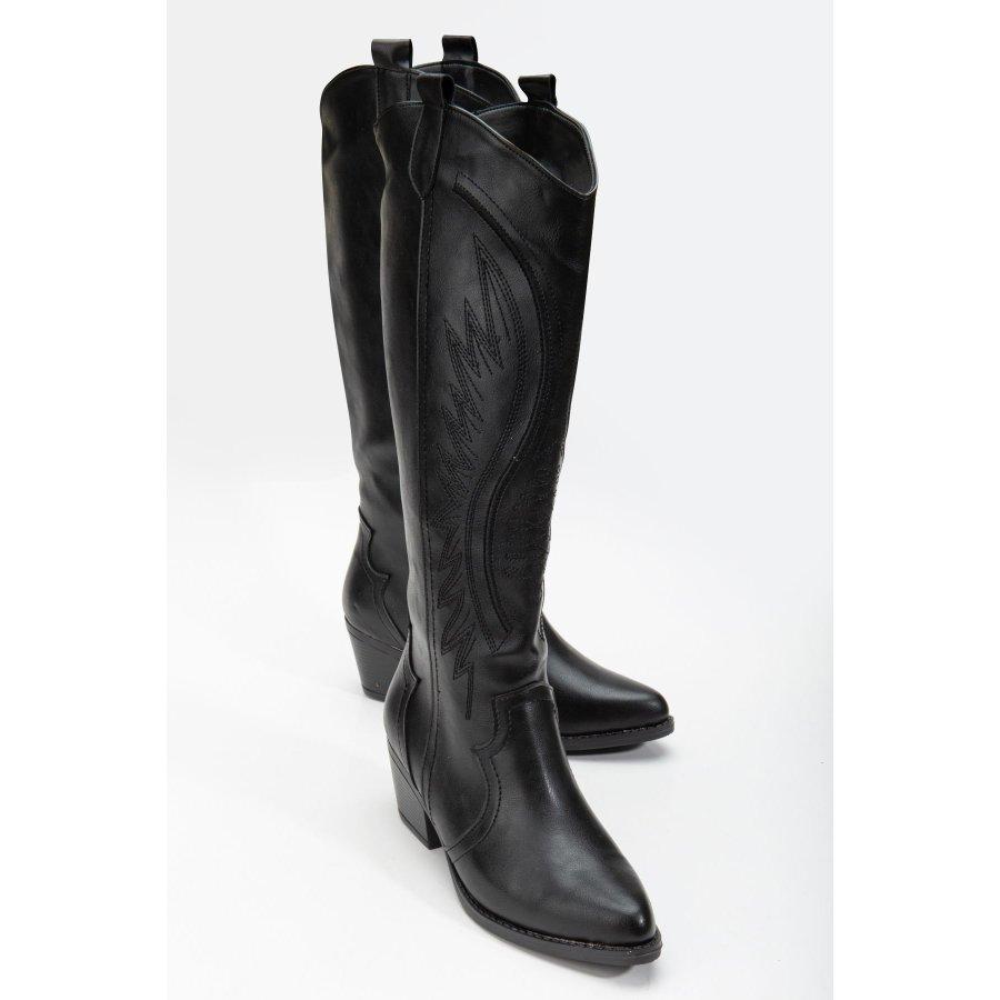 Женские повседневные высокие сапоги в западном стиле на низком каблуке