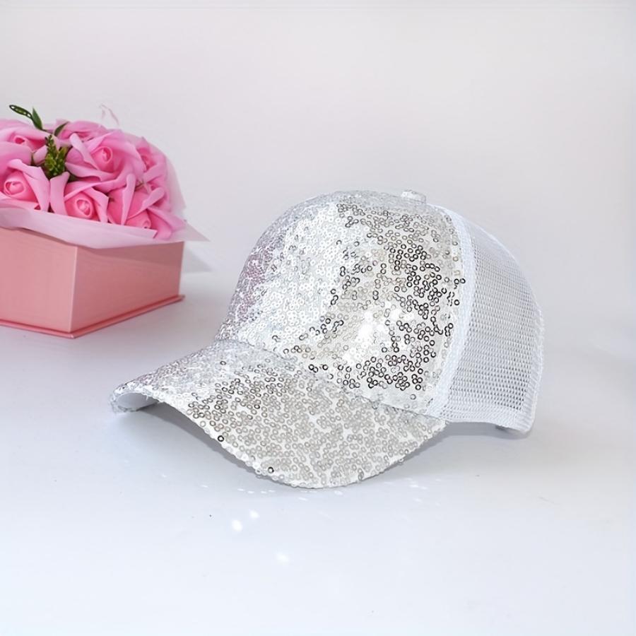 Блестящая сетчатая бейсболка с блестками, летняя шляпа от солнца, солнцезащитный козырек, унисекс