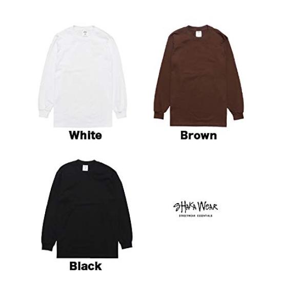 Тяжелая футболка с длинным рукавом Shaka Long, большая, уличная, черная [Shaka Wear], толстая, для носки, однотонная, 7,5 унций, мужская футболка, футболка, размер, размер,