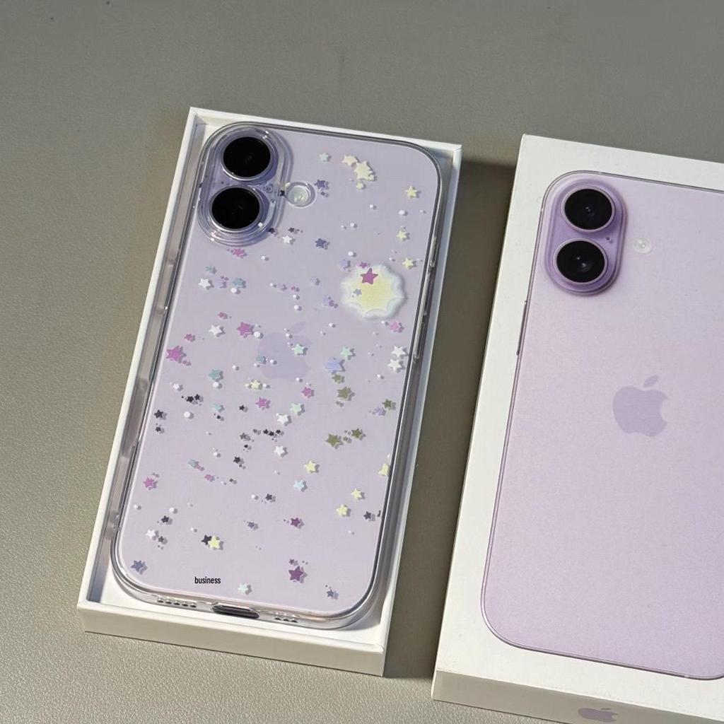 Прозрачный чехол для телефона Simple Stars для Apple 11 до 17 Pro Max с точными вырезами