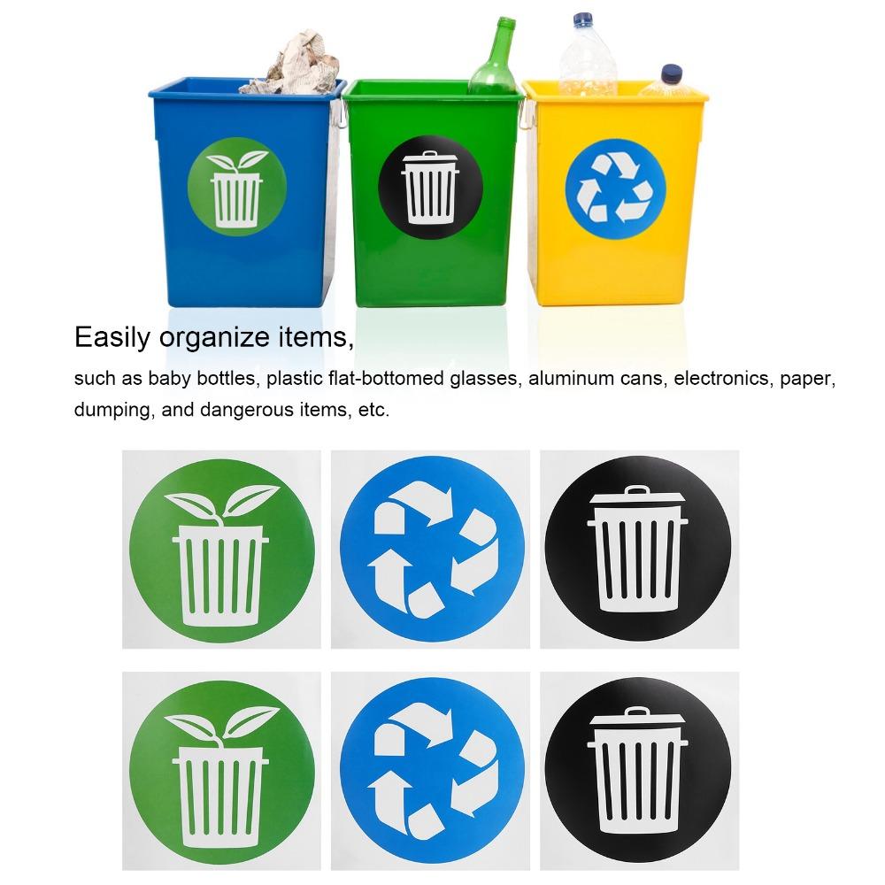 60PCS Clear Garbage Collection Sticker Self-Adhesive Recycling Decal Home Waste Sorting