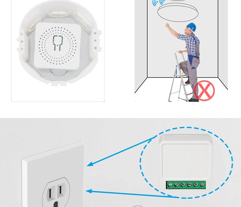 Tuya Zigbee WiFi 16A Выключатель-реле, Совместим с Alexa