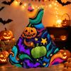 Women's Halloween Printed Off Shoulder Punk Vintage Dress Sleeveless Spaghetti Strap A Line Dress with Halloween Pumpkin Ghost Bat Pattern