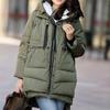 Women's Winter Loose Warm Parker Coat Thickened Long Knee Jacket Waisted Warm Coat