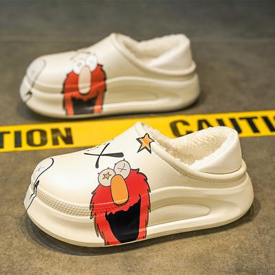 Зимние домашние пушистые тапочки мужские удобные теплые плюшевые женские домашние тапочки классические милые мужские домашние тапочки на платформе с мультяшным принтом