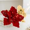 DIY Artificial Poinsettia Flower Simulation Sequins Flower Christmas Tree Decorations  Party Gifts