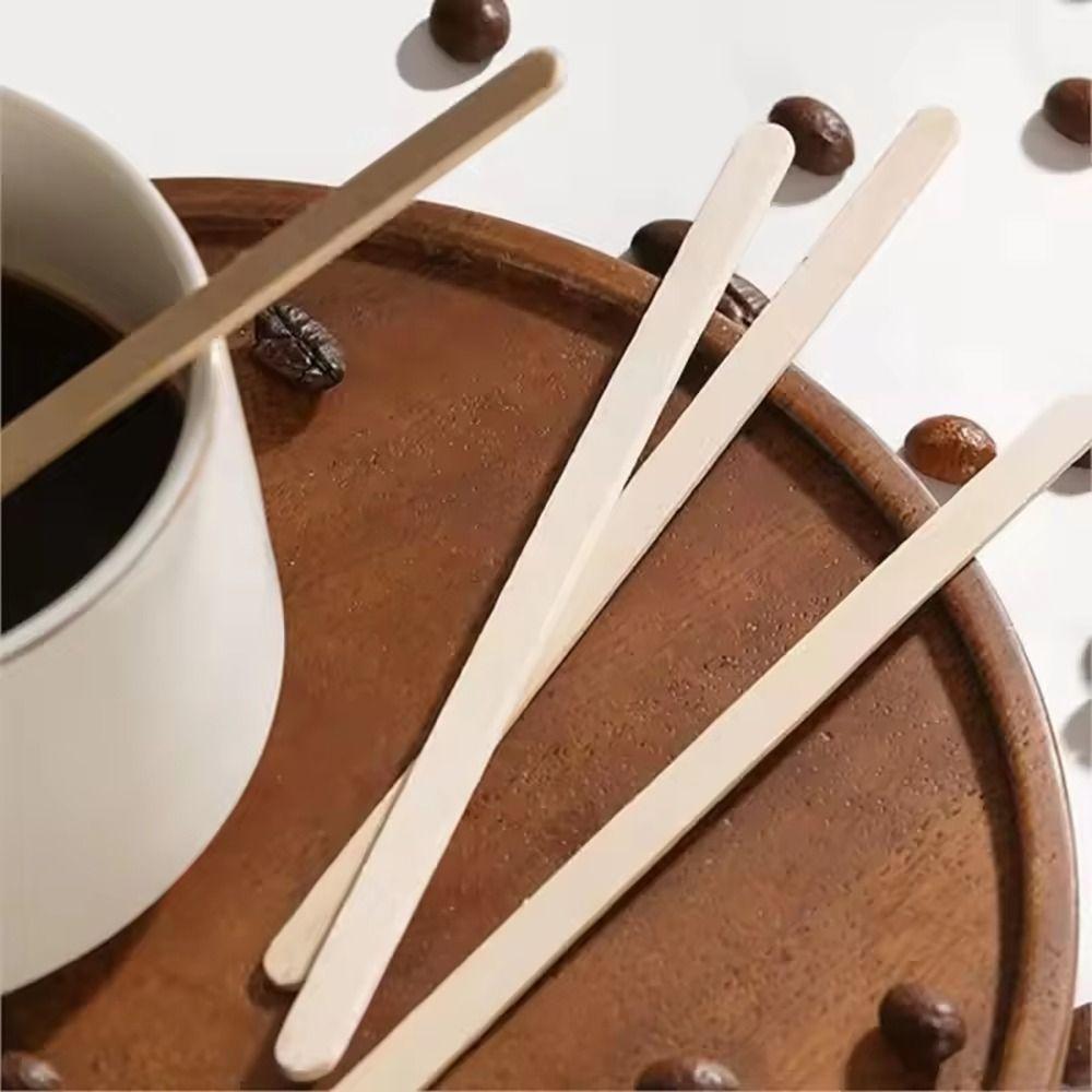100Pcs 14/18cm Coffee Stirrer Sticks Single Package Drinking Stir Coffee Supply