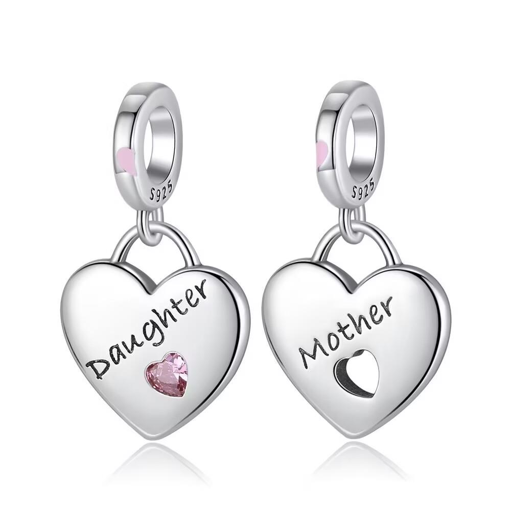 925 Silver Love Family Series Family Tree Mom Daughter Charms Fit Original Bracelet Bead Trinket DIY Women Jewelry Gift
