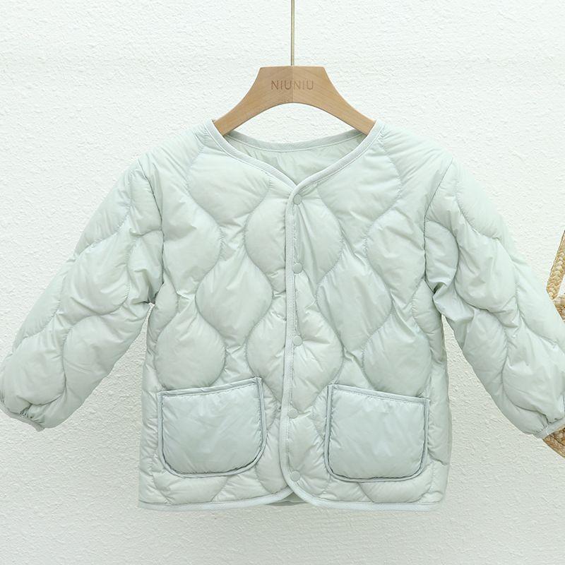 Children's light down jackets, girls' boys, baby school uniforms, warm autumn and winter lightweight liner jackets