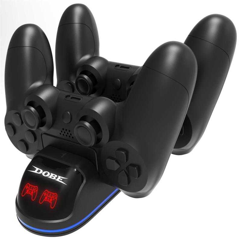 Зарядное устройство для двух контроллеров, подставка для зарядки PS4/Pro/Slim с 4-мя микро-USB-донглами